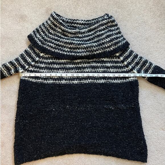 Free People Engineer Striped Cowl Neck Sweater Size S Wool Linen Mohair Boho - Picture 6 of 7